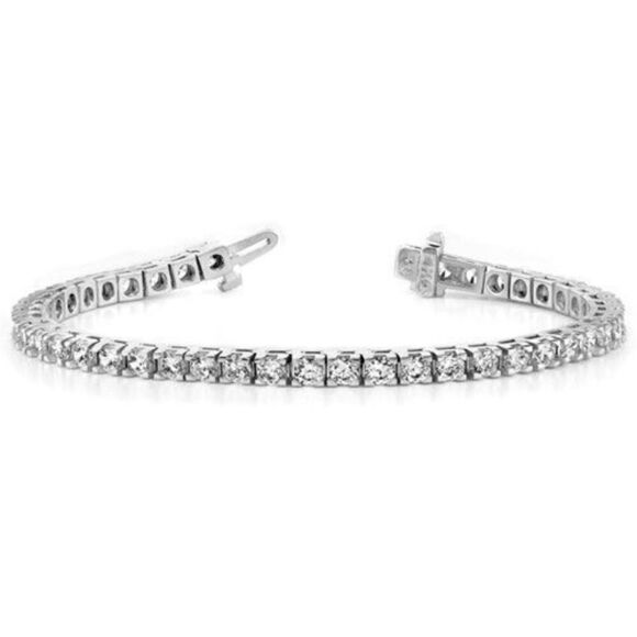 True Origin White Gold 1 1/4 carat Lab Grown Diamond VS/SI D E F Tennis Bracelet - Picture 4 of 5